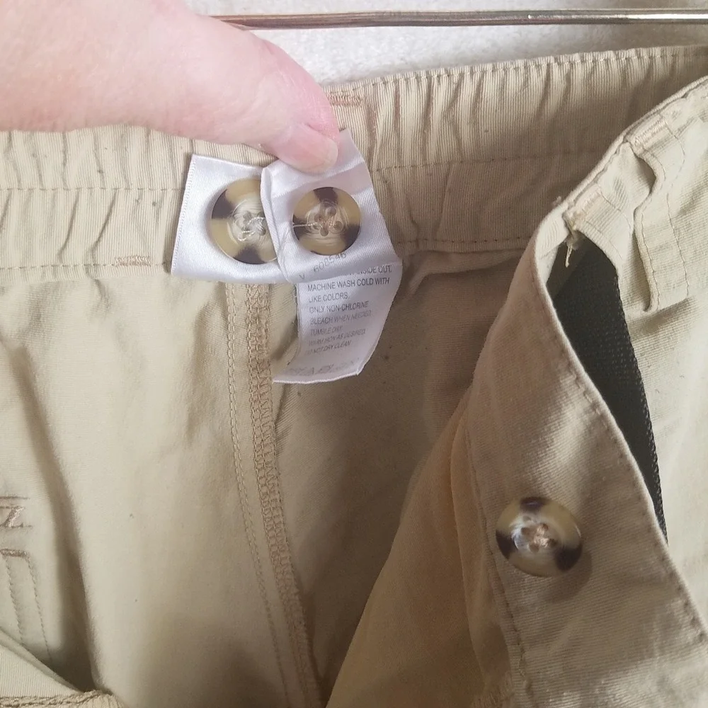The North Face Convertible Hiking Pants Mens XXL Tan Good Zip Off Nylon Belted